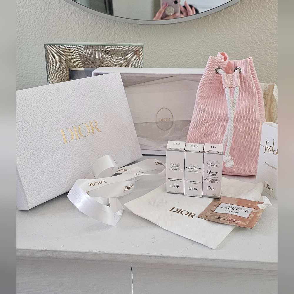 NWOT Christian Dior Pink Drawstring Bundle